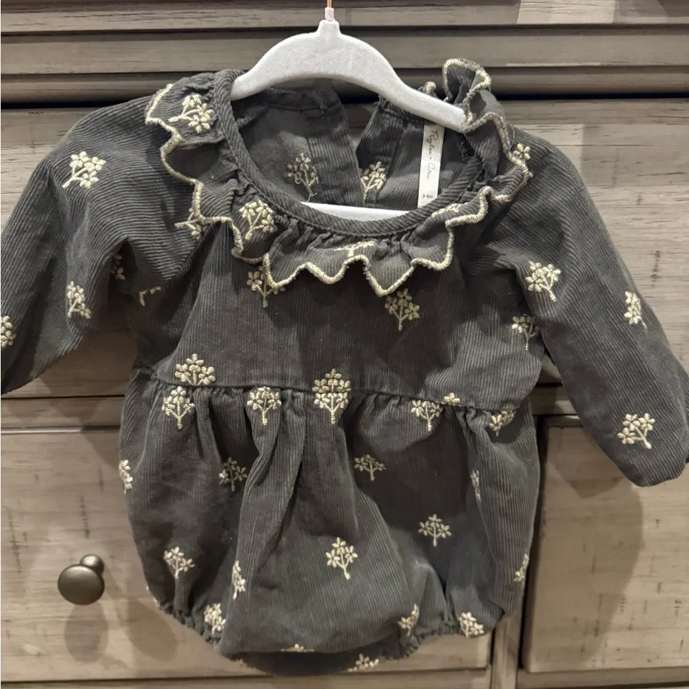 Rylee + Cru Olive Floral Onsie